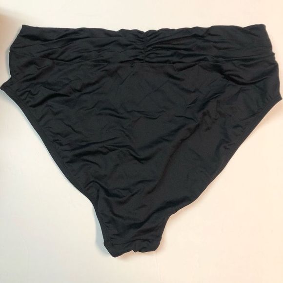 La Blanca Standard Island Goddess Cinch Back High Waist Bottom Size 16 Black - Picture 4 of 6